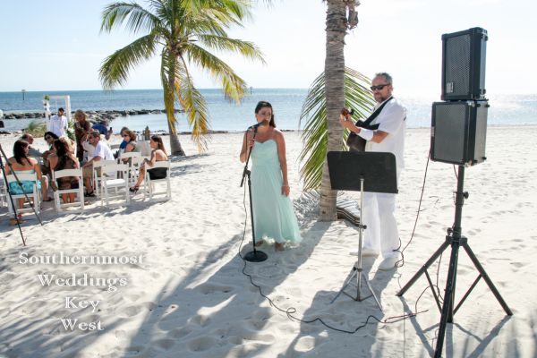 Wedding singers on the beach - Image by Southernmost Weddings